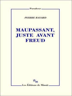 cover image of Maupassant, juste avant Freud